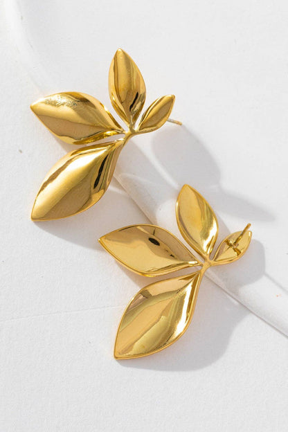 18K Gold Plated Waterproof Stainless Steel Stud Earrings - 7127: S0OX3T7127