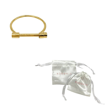 Tarnish Resistant 14k Gold Plated Screw Cuff: Yellow gold