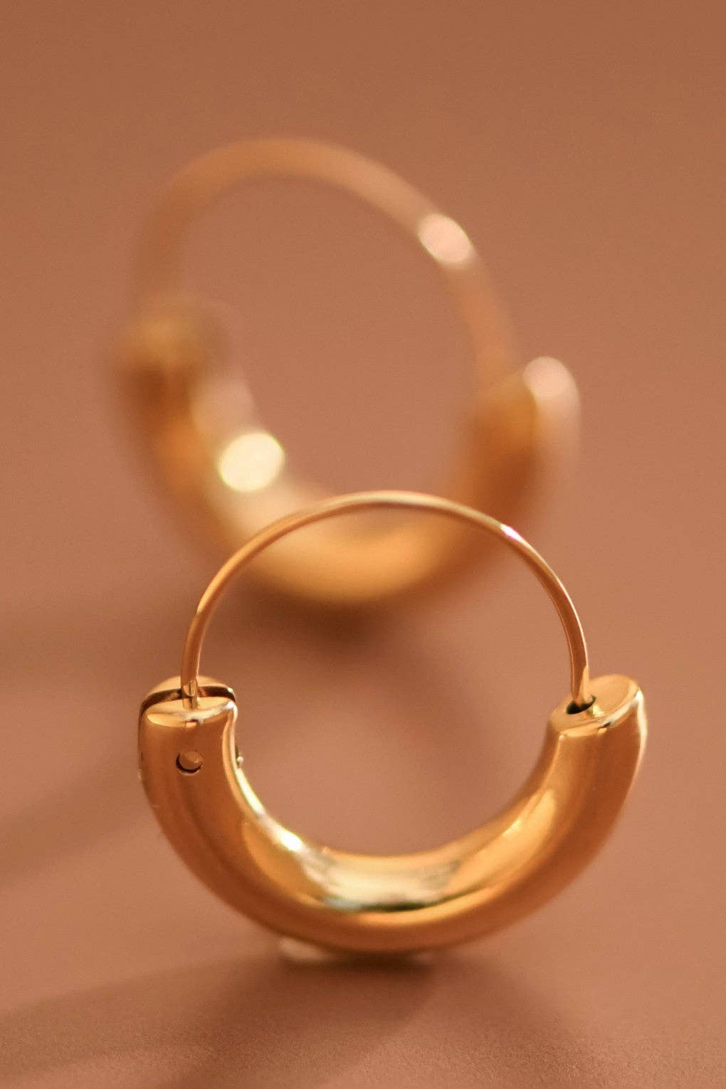18K Gold Plated Waterproof Stainless Steel Hoop Earrings