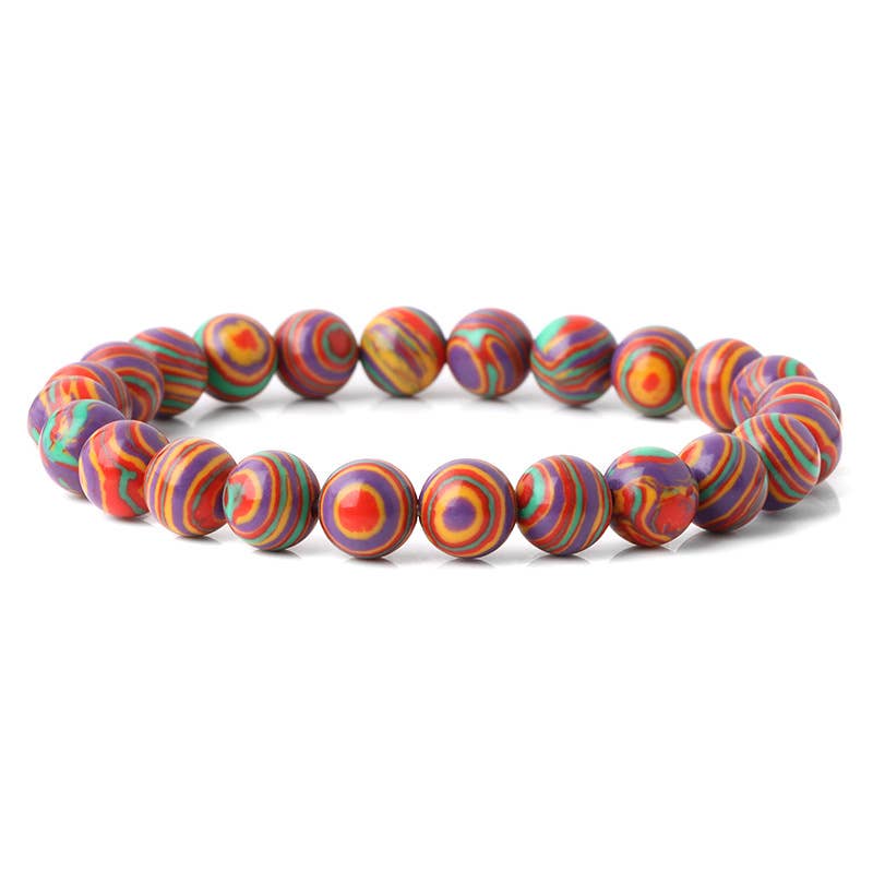 8MM Elastic Natural Stone Bracelets - CS: Goldstone