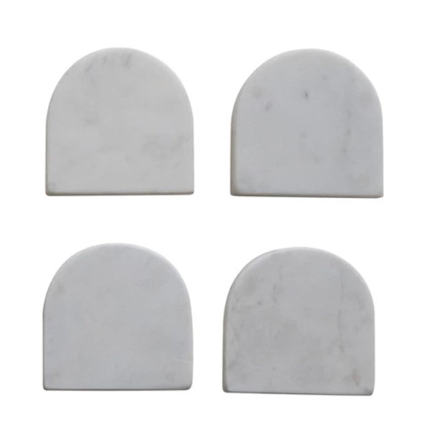 4 Arched Marble Coasters