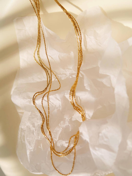Palisse 18K Gold Non-Tarnish Layered Dainty Chain Necklace: Yellow Gold