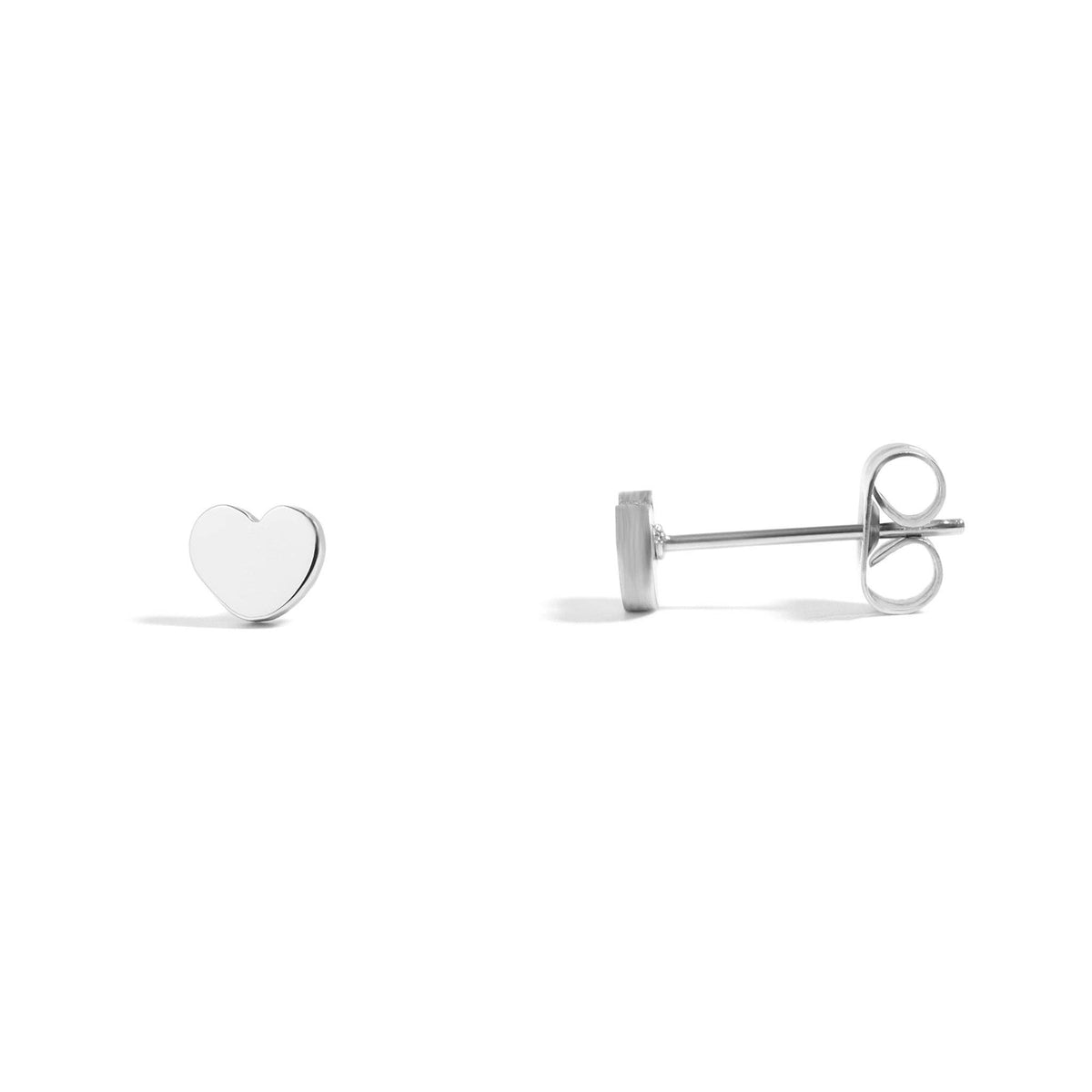 18K Gold PVD Heart Stud Earrings: Gold