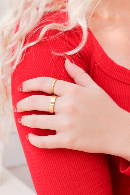 18K Gold PLATEDBlank Flat Band Ring: 7 / 3mm