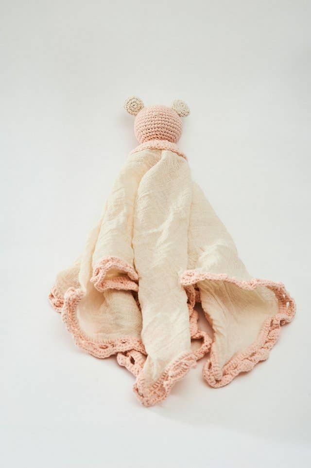 Organic Muslin Lovey Blanket Pink