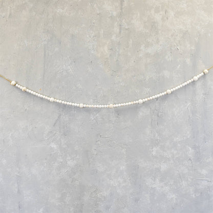 White Washed French Market Wood Bead Garland 34''
