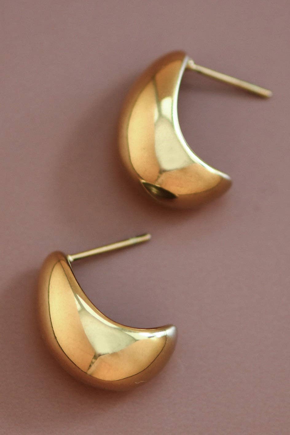 18K Gold Plated Waterproof Stainless Steel Stud Earrings - 7492: S0OX3T7492 Gold