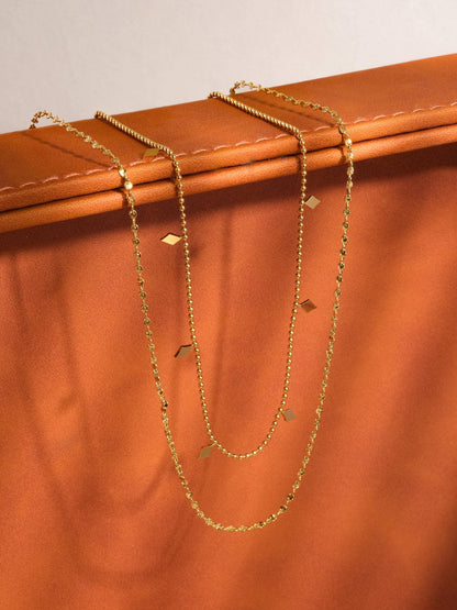 Arômes 18K Gold Non-Tarnish Layered Tassel Necklace: Yellow Gold