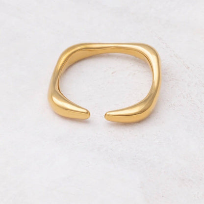 18K Gold PVD  Adjustable Simple Ring: Gold
