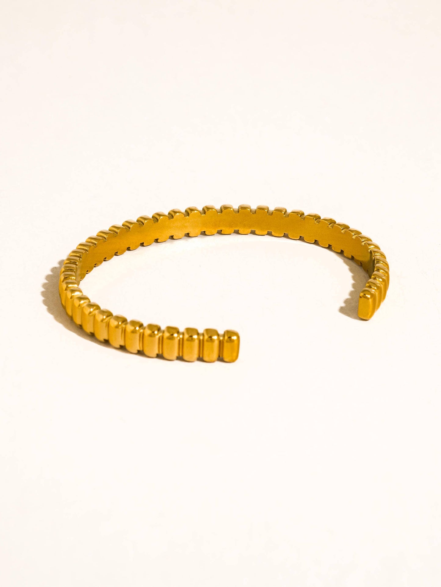 Cendine 18K Gold Non-Tarnish Beaded Cuff Bracelet: Yellow Gold