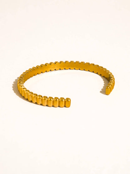 Cendine 18K Gold Non-Tarnish Beaded Cuff Bracelet: Yellow Gold