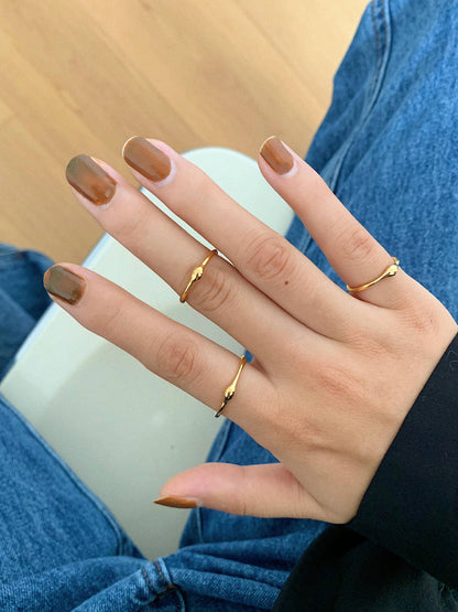 Rowena 18K Gold Non-Tarnish Minimalist Band Rings: Yellow Gold / 6