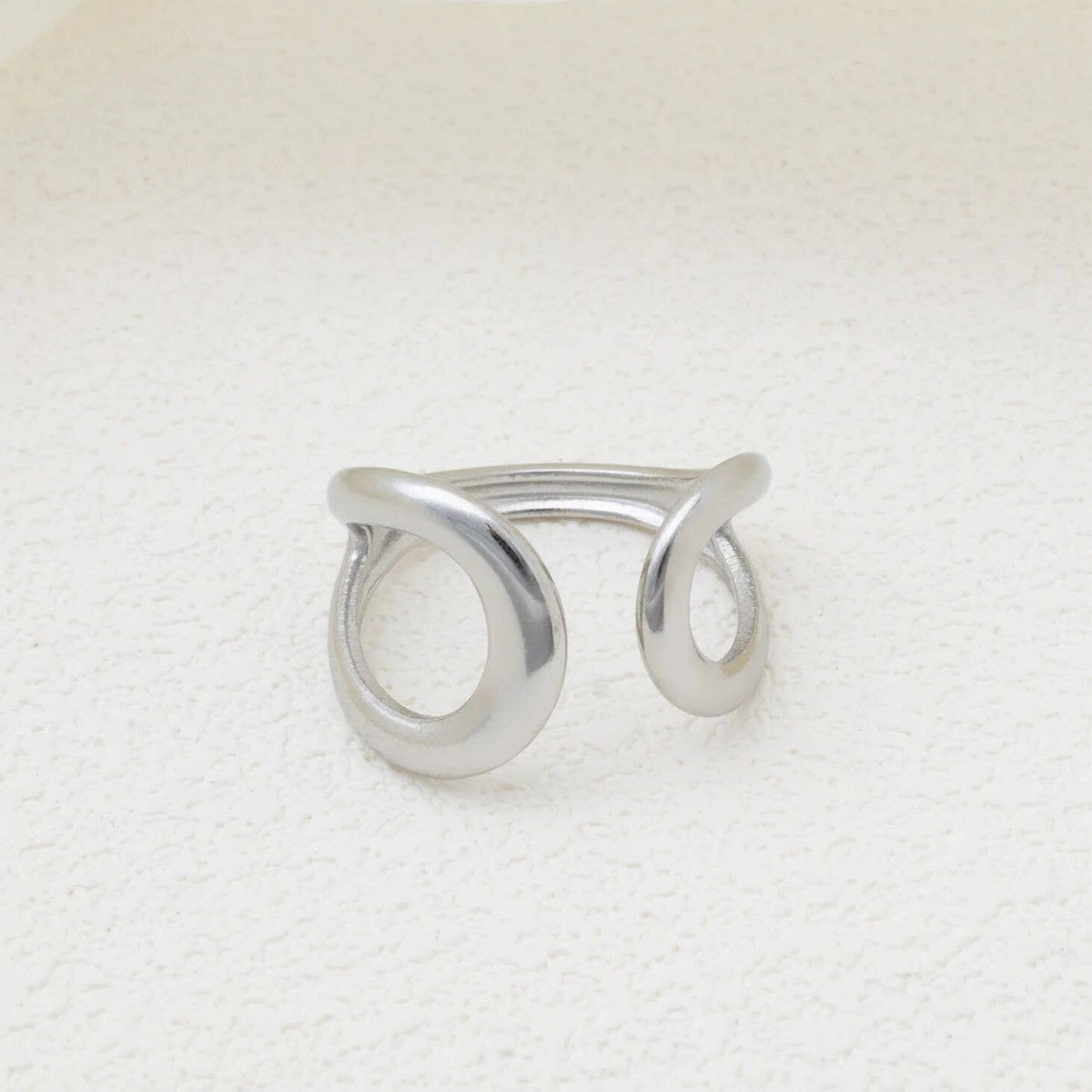 18K Gold PVD  Crescent Cuff Adjustable Ring: Gold