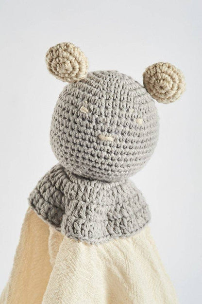 Organic Muslin Lovey Blanket Grey