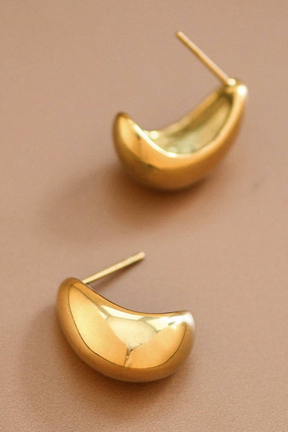 18K Gold Plated Waterproof Stainless Steel Stud Earrings - 7492: S0OX3T7492 Gold