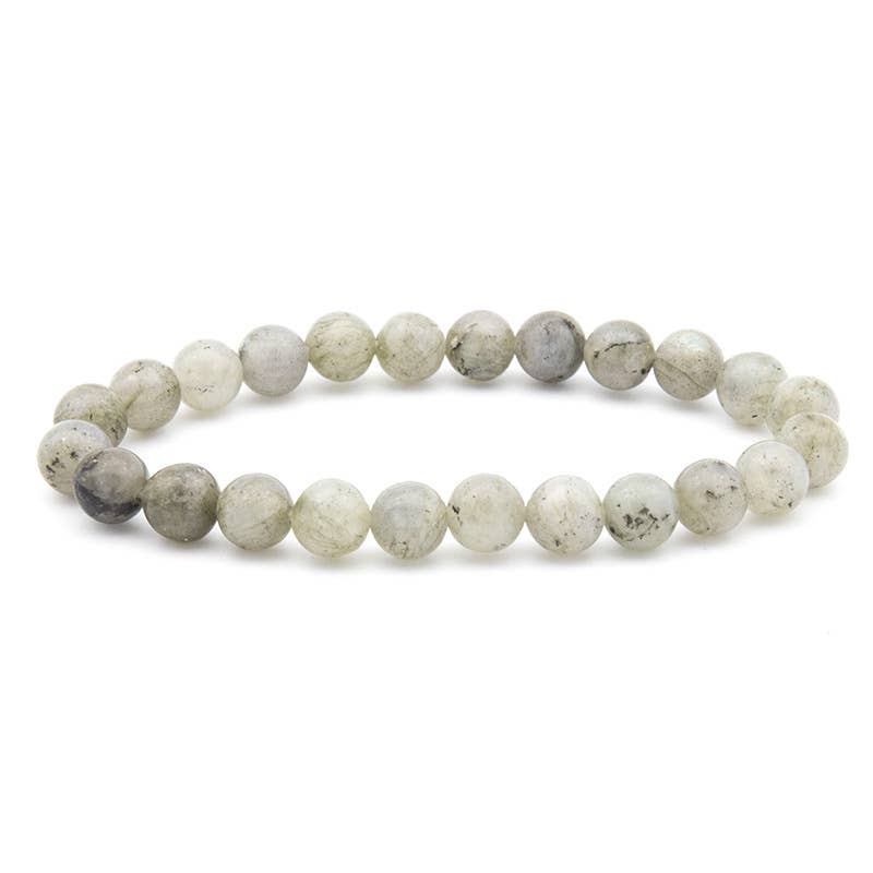 8MM Elastic Natural Stone Bracelets - Grey flash