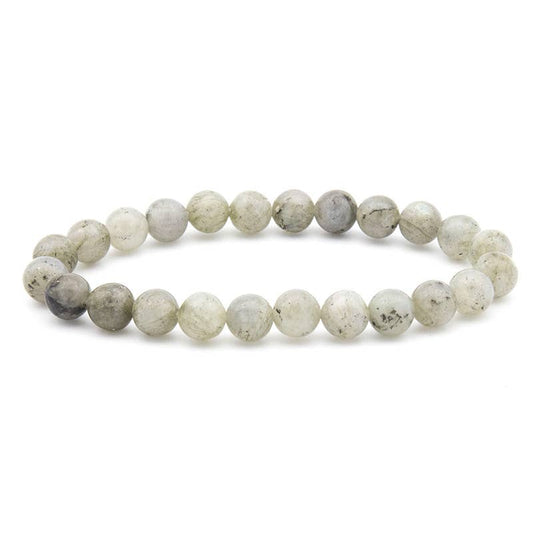 8MM Elastic Natural Stone Bracelets - Grey flash