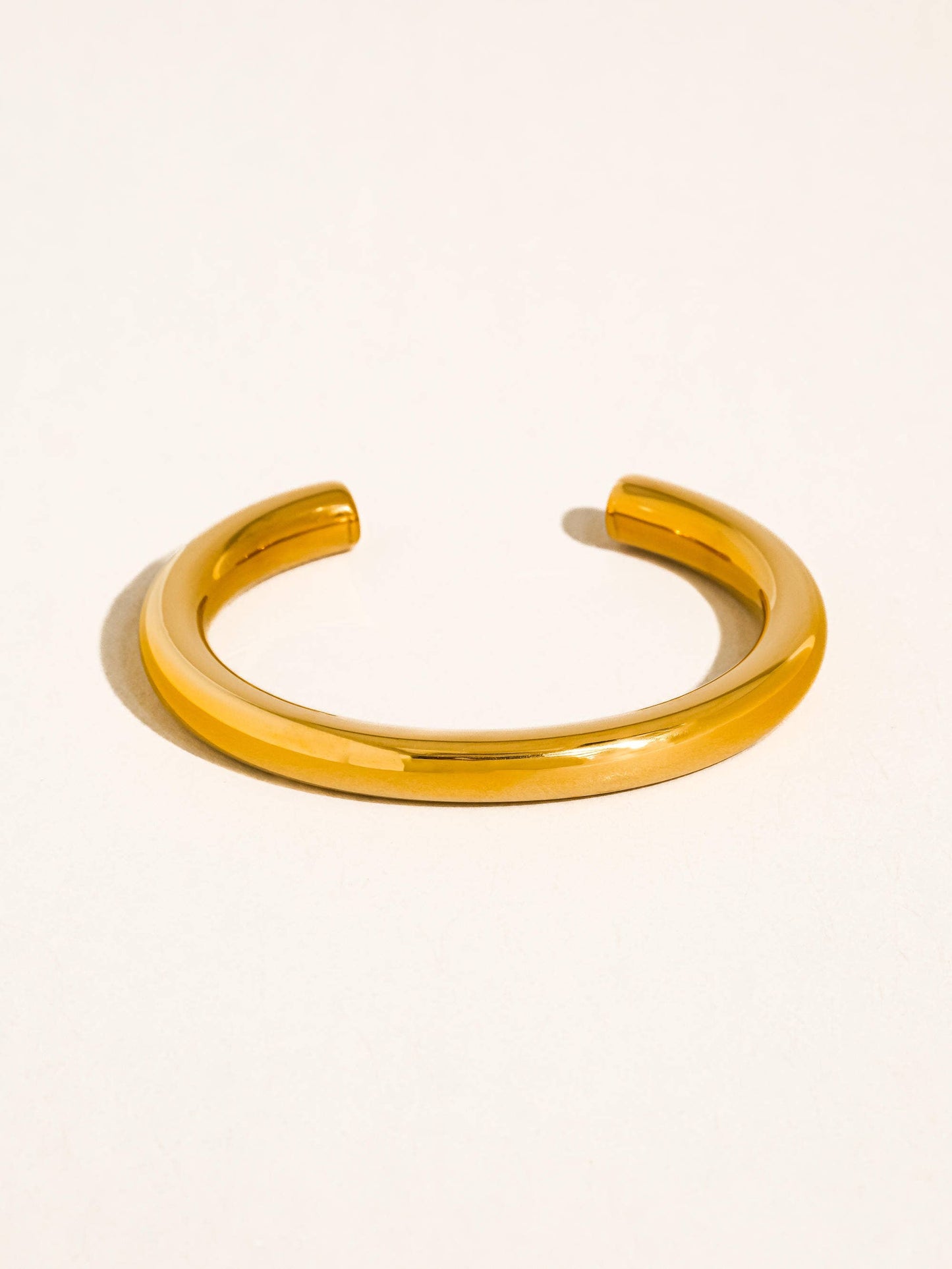 Roussel 18K Gold Non-Tarnish Classic Cuff Bangle: Yellow Gold