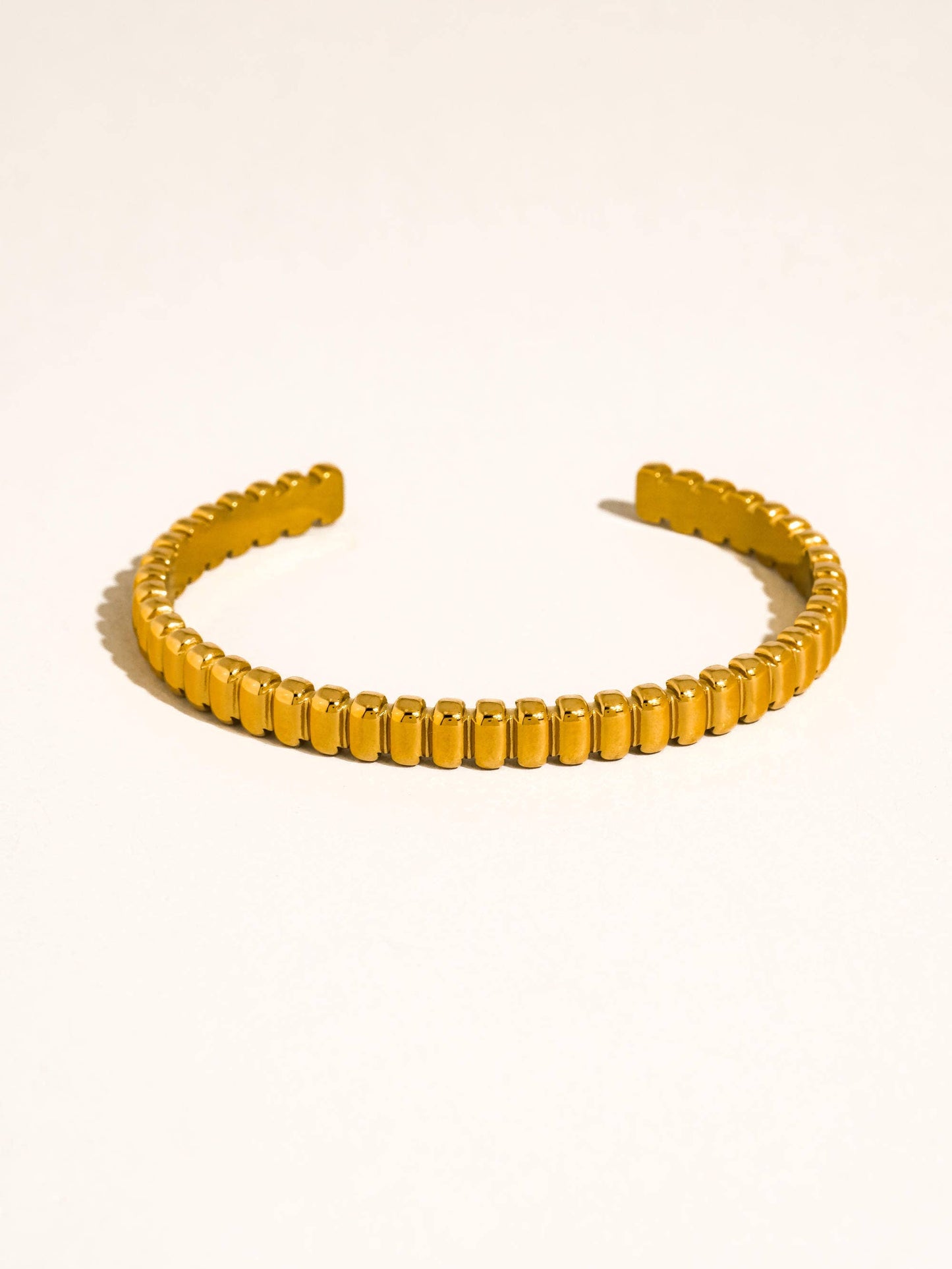 Cendine 18K Gold Non-Tarnish Beaded Cuff Bracelet: Yellow Gold