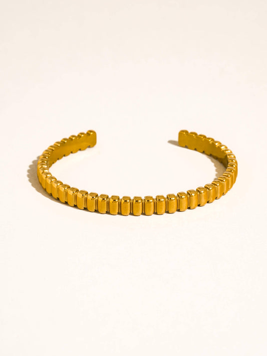 Cendine 18K Gold Non-Tarnish Beaded Cuff Bracelet: Yellow Gold