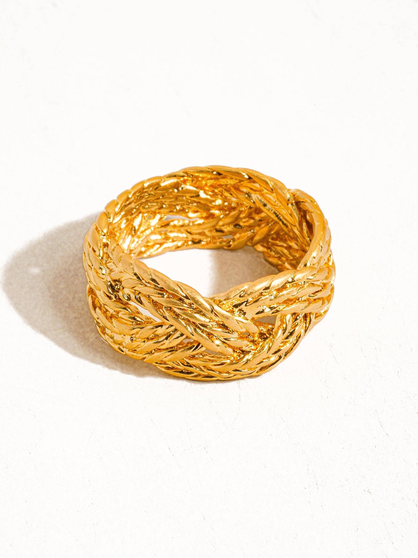Celeste 18K Gold Vintage Twisted Bold Ring: Yellow Gold