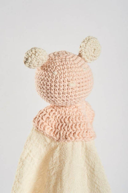 Organic Muslin Lovey Blanket Pink
