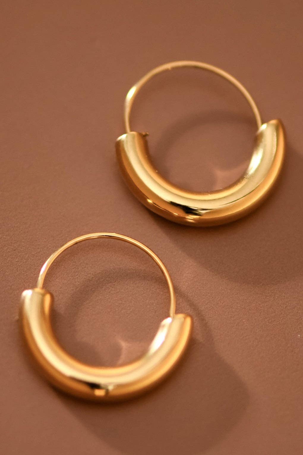 18K Gold Plated Waterproof Stainless Steel Hoop Earrings
