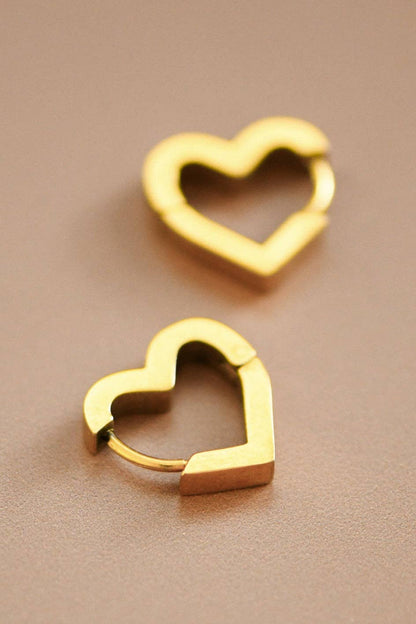 18K Gold Plated Waterproof Stainless Steel Hoop Earrings - 7010: S0OX3T7010