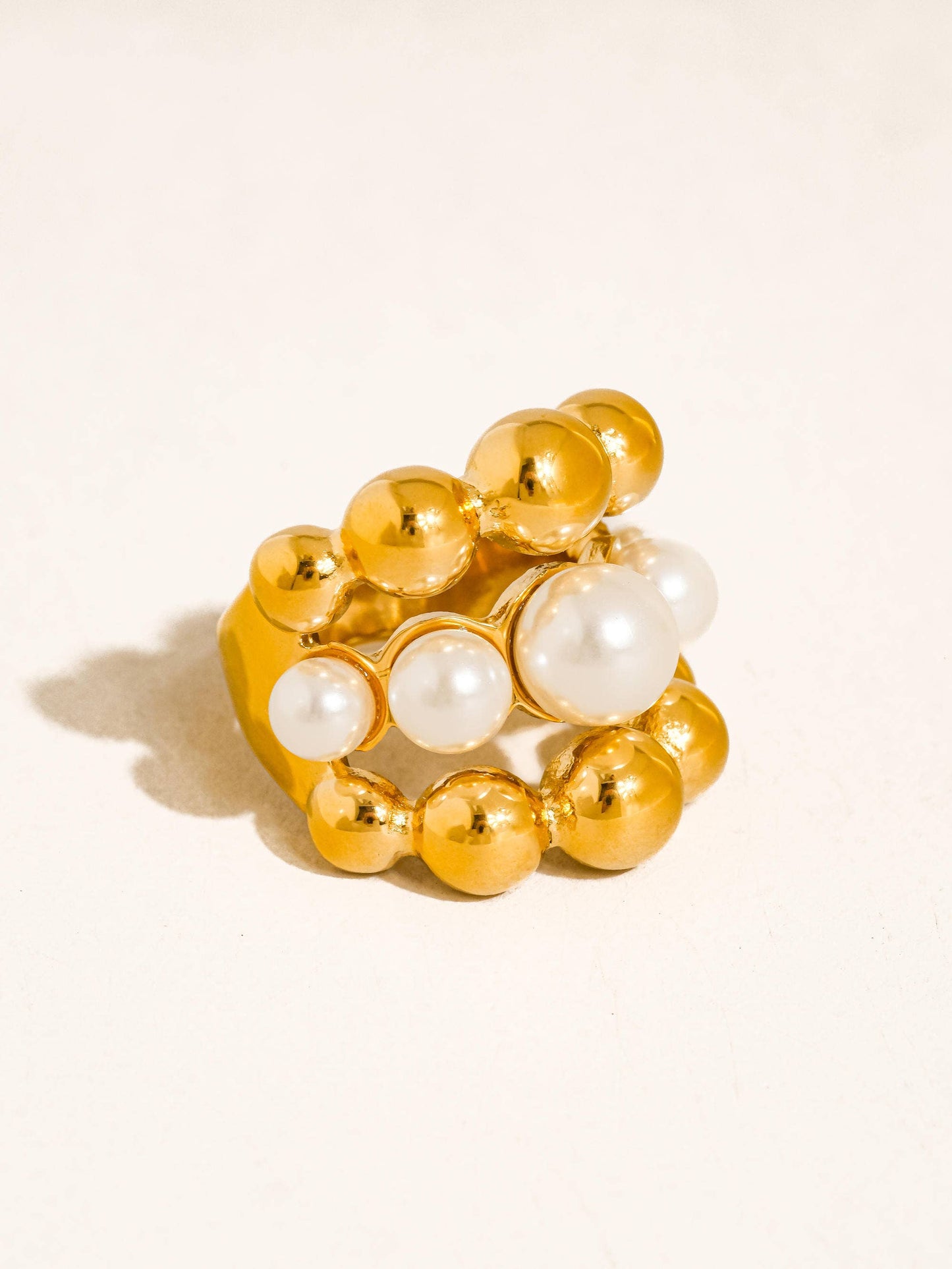 18K Gold Non-Tarnish Statement Rings: Aurithra-Oval