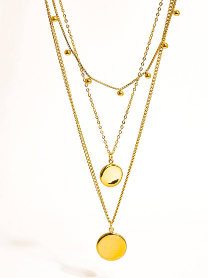 Anaïs 18K Gold Non-Tarnish Round Stack Necklace: Yellow Gold