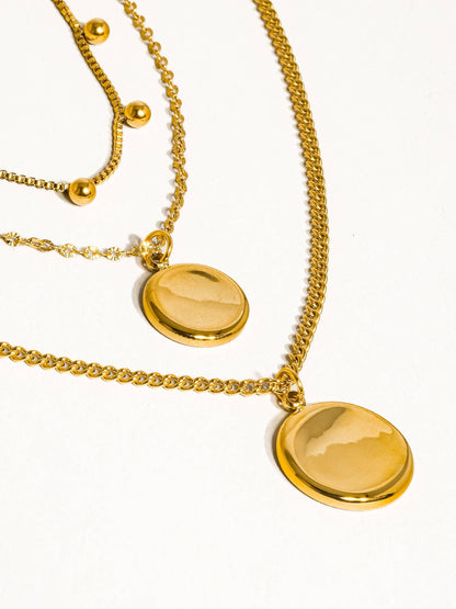 Anaïs 18K Gold Non-Tarnish Round Stack Necklace: Yellow Gold