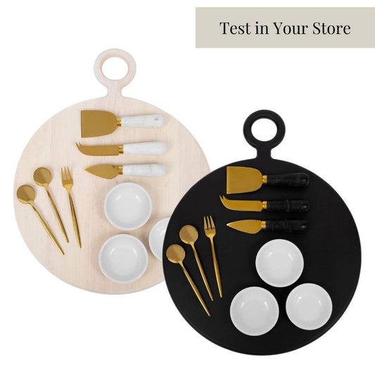 10 Piece Black  Charcuterie Board Gift Set Starter Kit