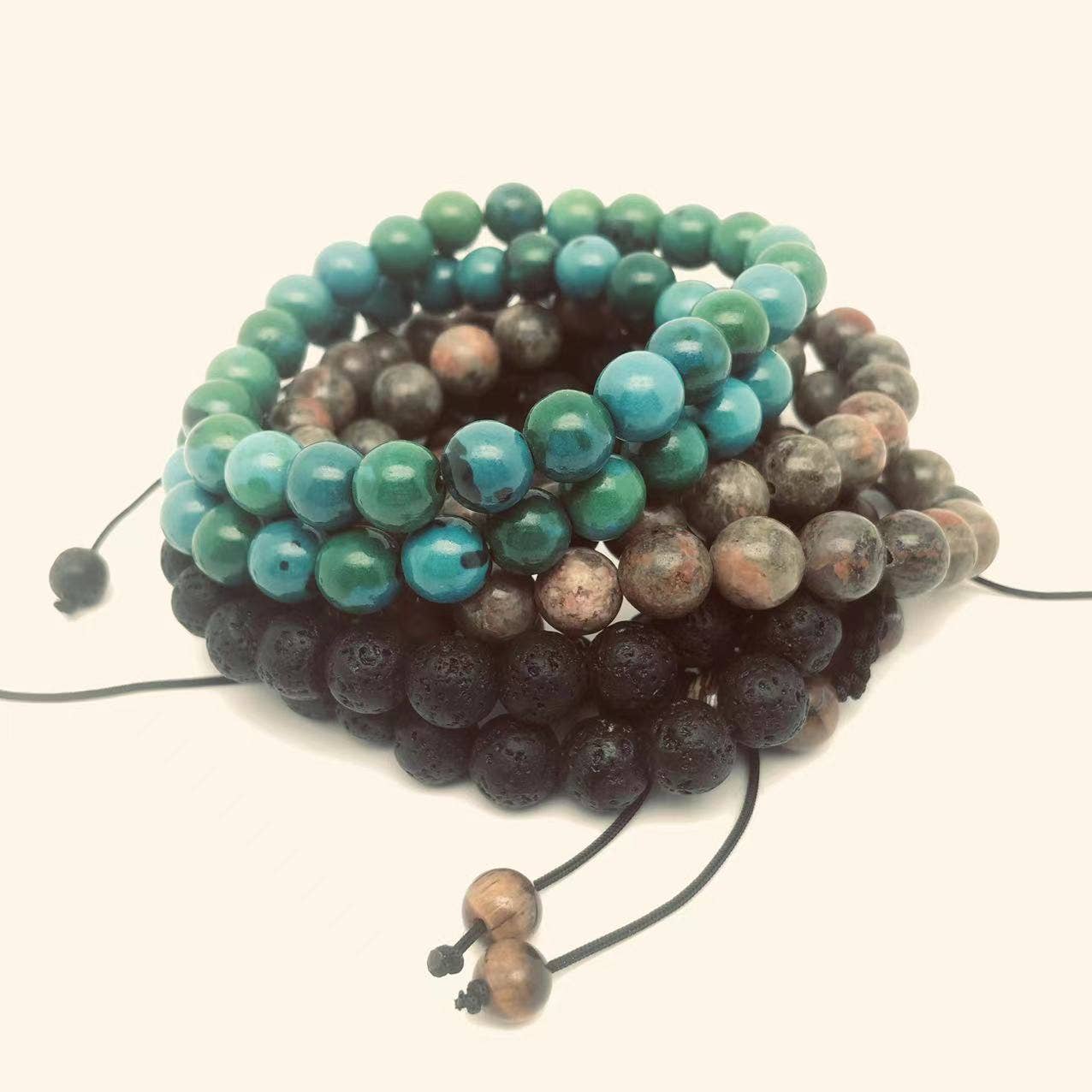 8MM Elastic Natural Stone Bracelets - Malachite 2