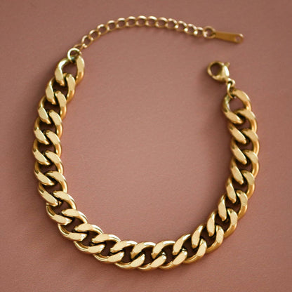 18K Gold Plated Waterproof Stainless Steel Chain Bracelet
