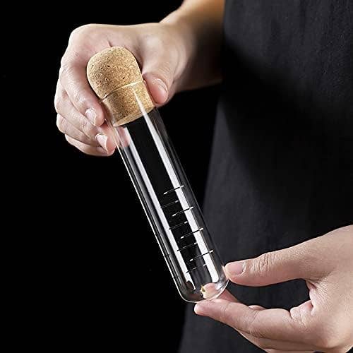 Glass Tube Tea Infuser with Cork Lid – 6.1” Herbal Steeper