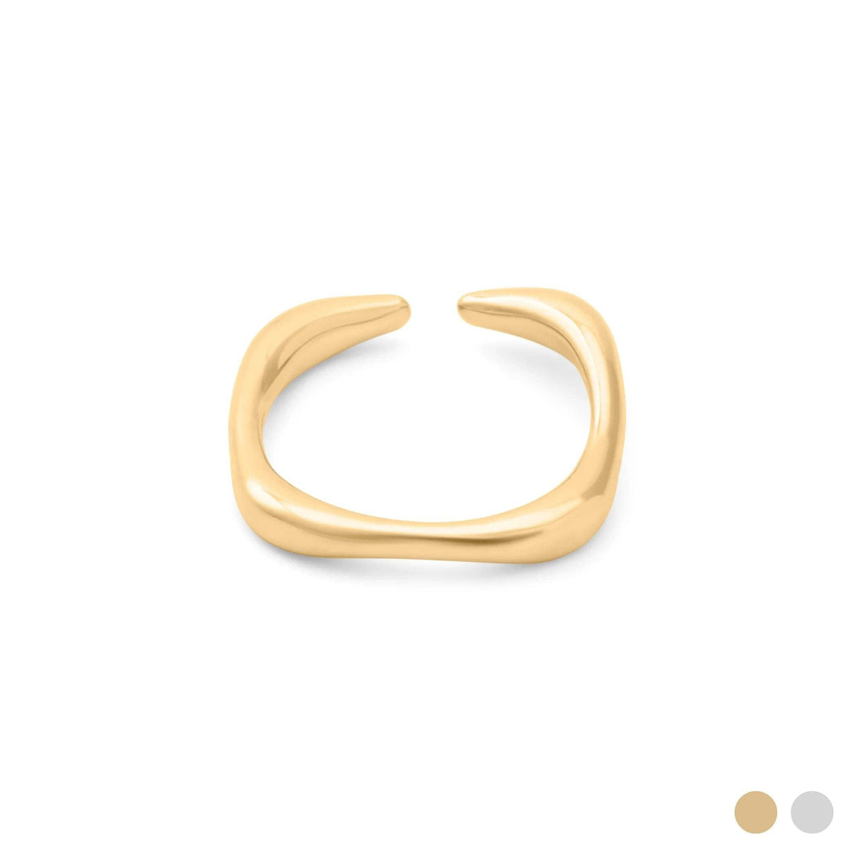 18K Gold PVD  Adjustable Simple Ring: Gold