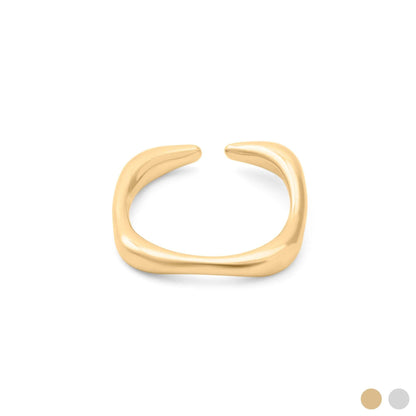 18K Gold PVD  Adjustable Simple Ring: Gold
