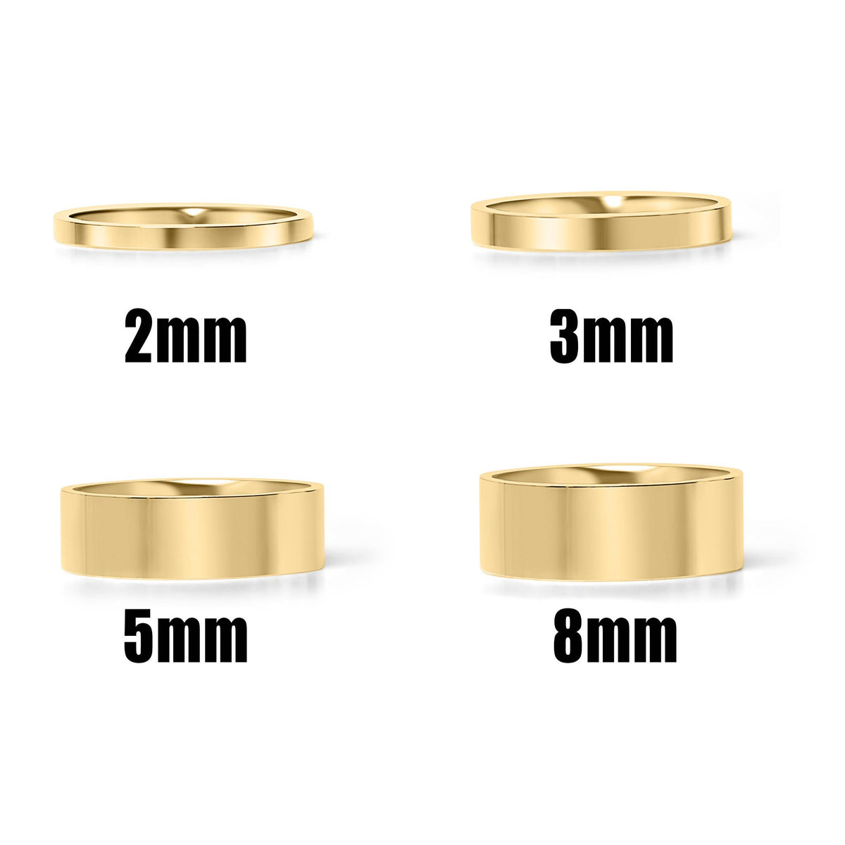 18K Gold PLATEDBlank Flat Band Ring: 7 / 3mm