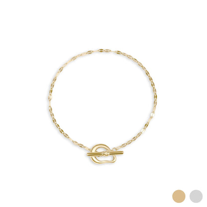 18K Gold PVD Abstract Carabiner Bracelet: Gold