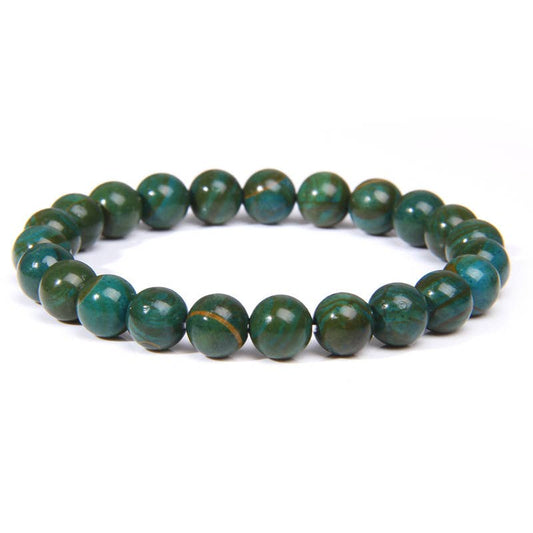 8MM Elastic Natural Stone Bracelets - Green Jade