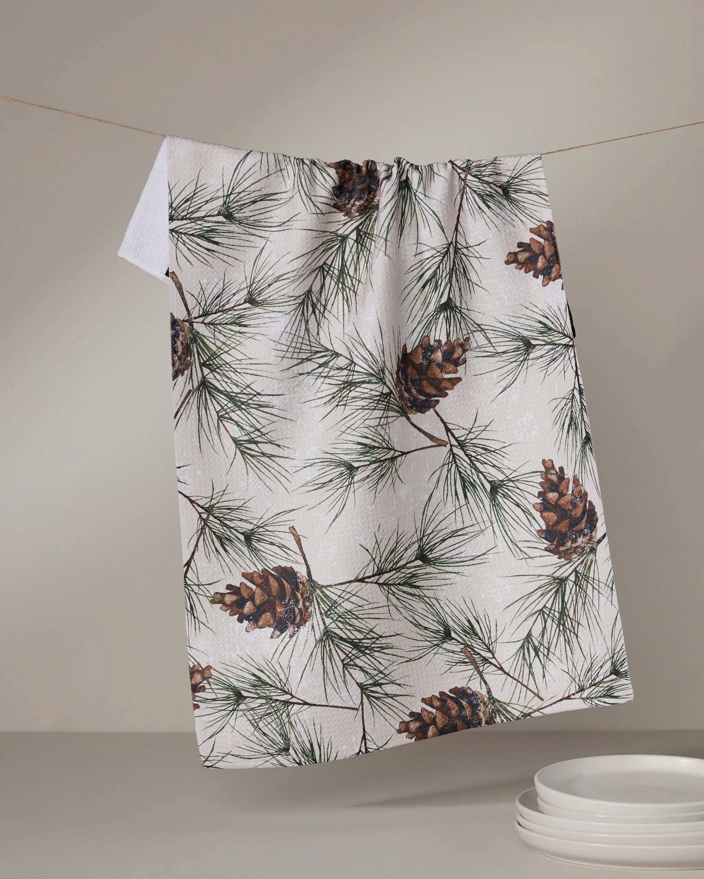 Evergreen Frost Tea Towel