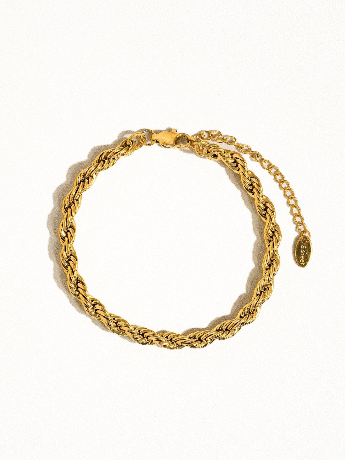 Sadie 18K Gold Non-Tarnish Braided Stackable Bracelet: Yellow Gold