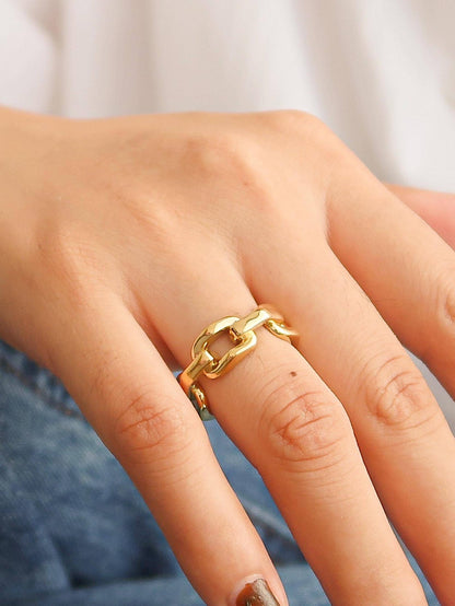 Brooklyn 18K Gold Stack Braided Non-Tarnish Ring: Yellow Gold / 7