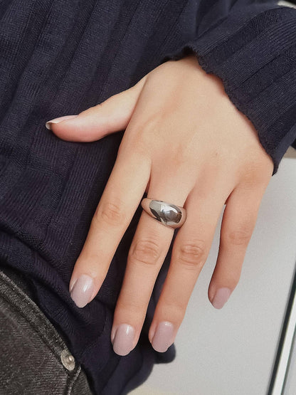 Roscoe 18K Gold Non-Tarnish Chunky Dome Statement Ring: Yellow Gold / 8