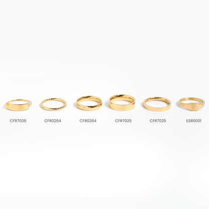 18K Gold PLATEDBlank Flat Band Ring: 5 / 3mm