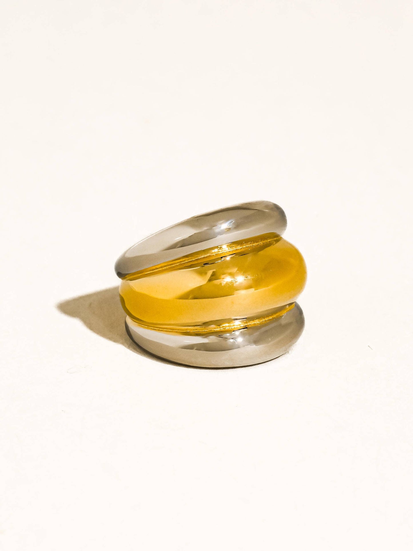 Daelen 18K Gold Non-Tarnish Dome Statement Ring: Yellow Gold