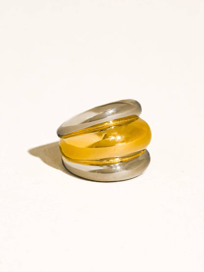 Daelen 18K Gold Non-Tarnish Dome Statement Ring: Yellow Gold