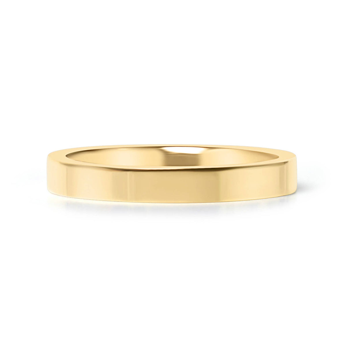 18K Gold PLATED Blank Flat Band Ring: 3 / 3mm