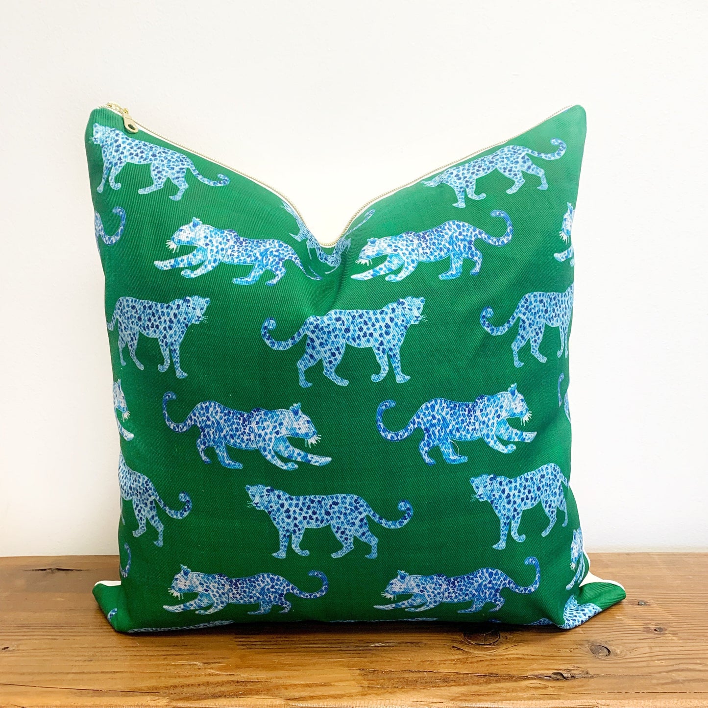 Cover Only | Green and Blue Leopards by Danika Herrick | Chinoiserie Pillow