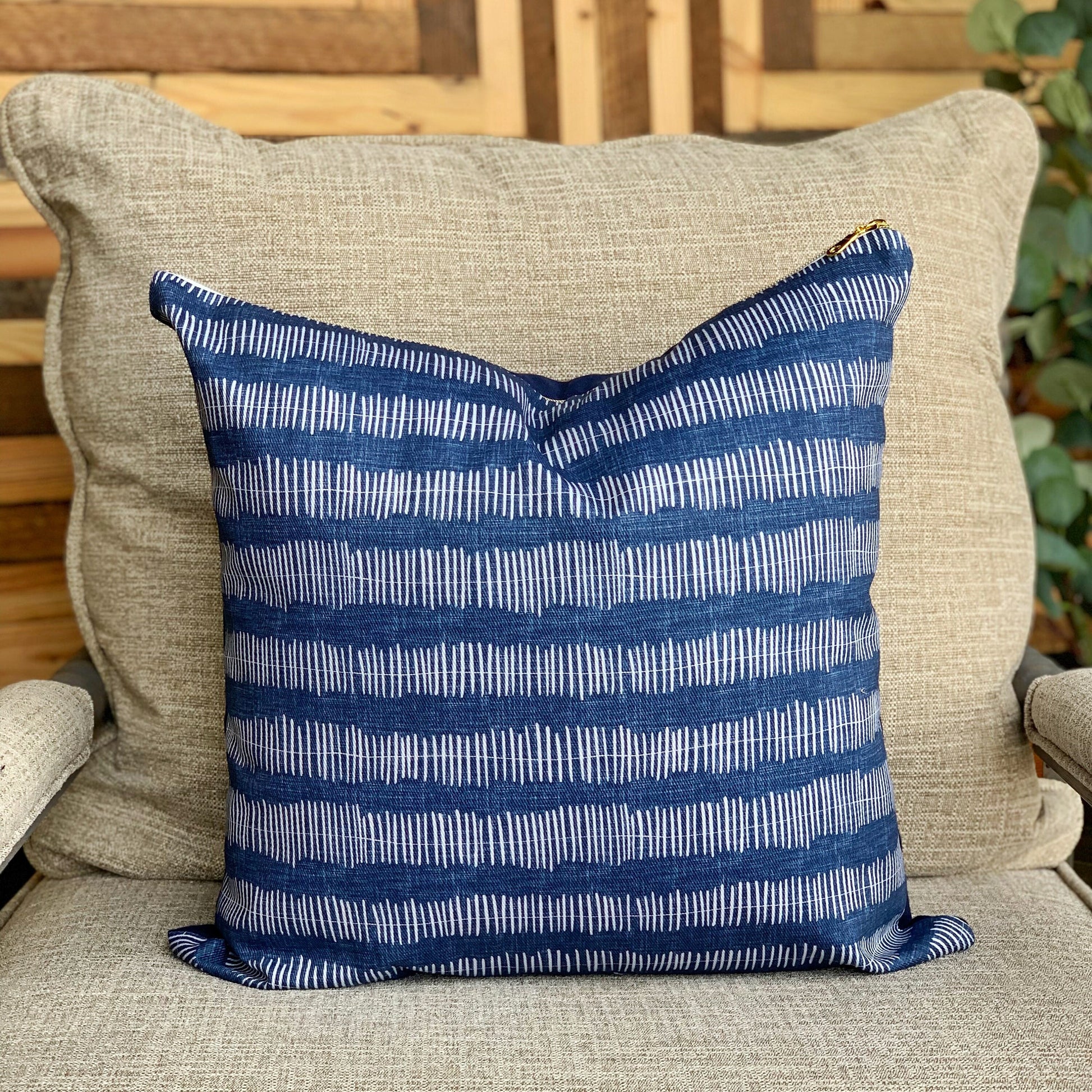 Cover Only | Denim Stripe | Designed by Scarlette Soleil | Dogwood Denim Pillow Cover